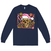 Navy pink christmas skeleton Long Sleeve Tee - AdoDesignShop
