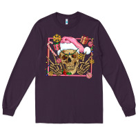 Plum pink christmas skeleton Long Sleeve Tee - AdoDesignShop