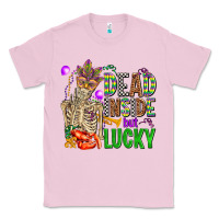 Bubblegum Pink mardi gras dead inside but lucky  with skeleton Classic Tee - AdoDesignShop