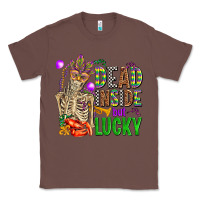 Chestnut mardi gras dead inside but lucky  with skeleton Classic Tee - AdoDesignShop