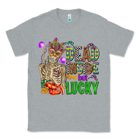 Heather Grey mardi gras dead inside but lucky  with skeleton Classic Tee - AdoDesignShop