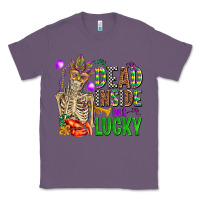 Lavender mardi gras dead inside but lucky  with skeleton Classic Tee - AdoDesignShop
