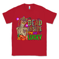 Red mardi gras dead inside but lucky  with skeleton Classic Tee - AdoDesignShop