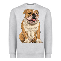 Heather Grey english bulldog Heavyweight Sweatshirt - RanaPortraitStore