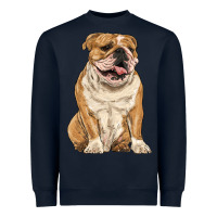 Navy english bulldog Heavyweight Sweatshirt - RanaPortraitStore