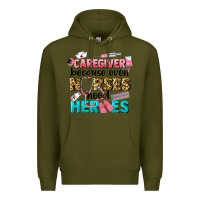 Army Green caregiver because nurses need heroes Premium Hoodie - LillyAllenDesigns