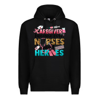 Black caregiver because nurses need heroes Premium Hoodie - LillyAllenDesigns