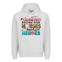 Dove Grey caregiver because nurses need heroes Premium Hoodie - LillyAllenDesigns