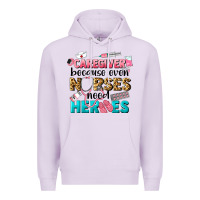Lilac caregiver because nurses need heroes Premium Hoodie - LillyAllenDesigns
