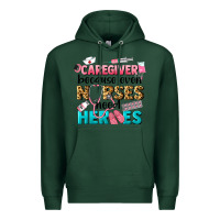Sports Green caregiver because nurses need heroes Premium Hoodie - LillyAllenDesigns