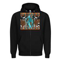 Black gemstone leopard cross Zipper Hoodie - AdoDesignShop