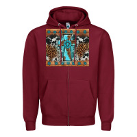 Burgundy gemstone leopard cross Zipper Hoodie - AdoDesignShop