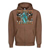 Chestnut gemstone leopard cross Zipper Hoodie - AdoDesignShop