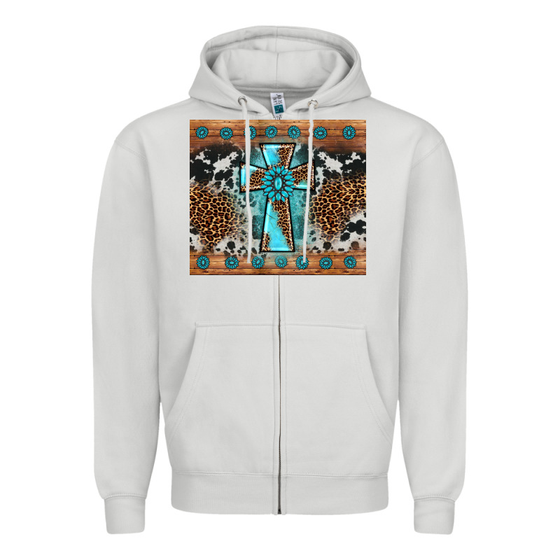Gemstone Leopard Cross Zipper Hoodie by AdoDesignShop | Teevron