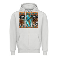 Dove Grey gemstone leopard cross Zipper Hoodie - AdoDesignShop