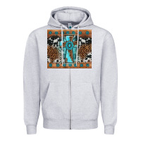 Heather Grey gemstone leopard cross Zipper Hoodie - AdoDesignShop