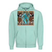 Seafoam gemstone leopard cross Zipper Hoodie - AdoDesignShop