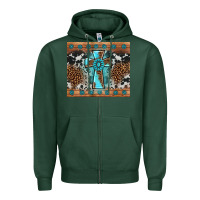 Sports Green gemstone leopard cross Zipper Hoodie - AdoDesignShop