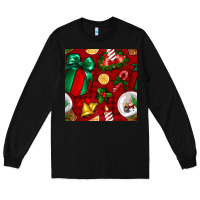 Black christmas snow globe seamless pattern Long Sleeve Tee - BundleAndBundleShop