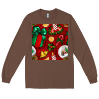 Chestnut christmas snow globe seamless pattern Long Sleeve Tee - BundleAndBundleShop