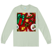 Matcha christmas snow globe seamless pattern Long Sleeve Tee - BundleAndBundleShop