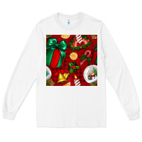 White christmas snow globe seamless pattern Long Sleeve Tee - BundleAndBundleShop