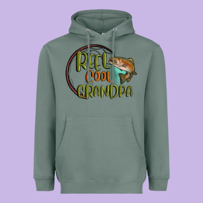 Reel Cool  Grandpa Heavyweight Hoodie Designed By Maliassmallbusiness