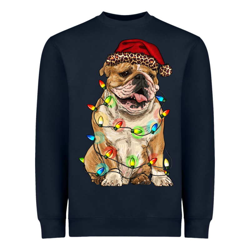 Christmas Bulldog Heavyweight Sweatshirt by RanaPortraitStore | Teevron