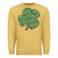 Antique Gold leopard shamrock Premium Sweatshirt - MaliasSmallBusiness