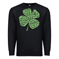 Black leopard shamrock Premium Sweatshirt - MaliasSmallBusiness