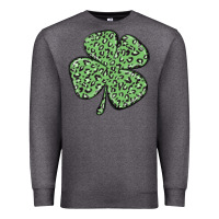 Charcoal Heather leopard shamrock Premium Sweatshirt - MaliasSmallBusiness