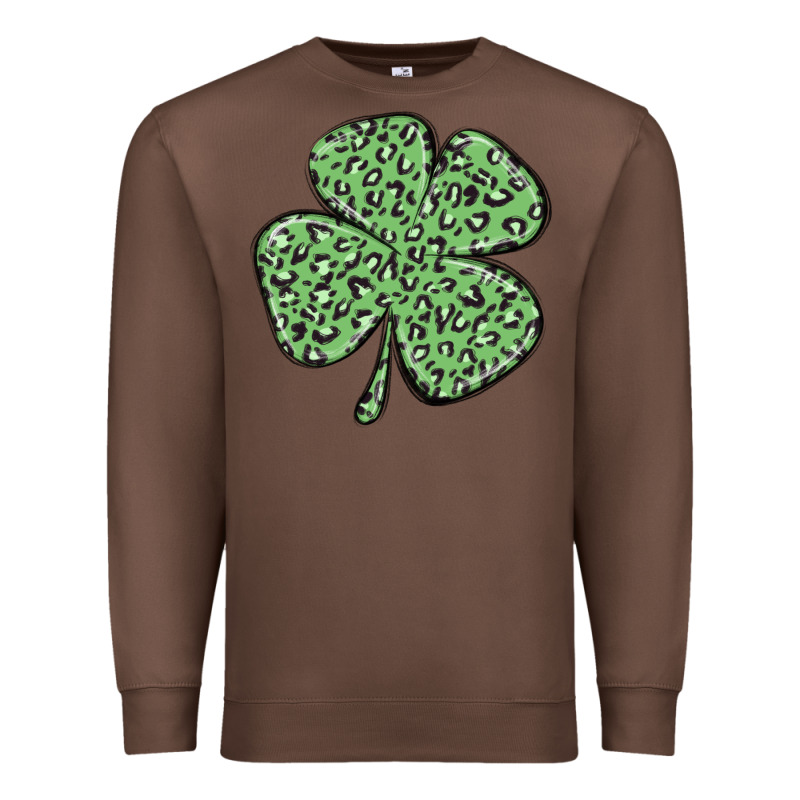 Leopard Shamrock Premium Sweatshirt by MaliasSmallBusiness | Teevron