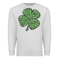 Dove Grey leopard shamrock Premium Sweatshirt - MaliasSmallBusiness