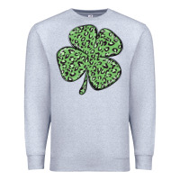 Heather Grey leopard shamrock Premium Sweatshirt - MaliasSmallBusiness