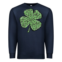 Navy leopard shamrock Premium Sweatshirt - MaliasSmallBusiness