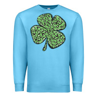 Ocean Blue leopard shamrock Premium Sweatshirt - MaliasSmallBusiness