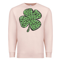 Pale Pink leopard shamrock Premium Sweatshirt - MaliasSmallBusiness