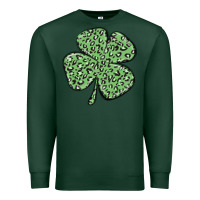 Sports Green leopard shamrock Premium Sweatshirt - MaliasSmallBusiness