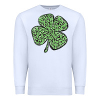 White leopard shamrock Premium Sweatshirt - MaliasSmallBusiness