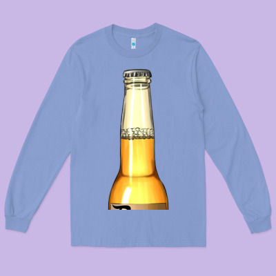 Yellow Beer Bottle Long Sleeve Tee Designed By Adodesignshop