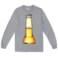 Heather Grey yellow beer bottle Long Sleeve Tee - AdoDesignShop