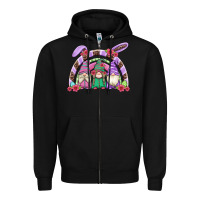 Black easter gnomes rainbow Zipper Hoodie - Artiststas