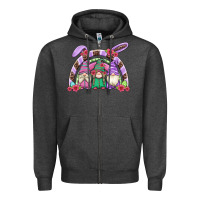 Charcoal Heather easter gnomes rainbow Zipper Hoodie - Artiststas