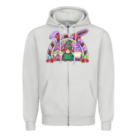 Dove Grey easter gnomes rainbow Zipper Hoodie - Artiststas