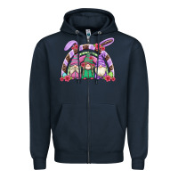 Navy easter gnomes rainbow Zipper Hoodie - Artiststas