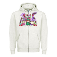 Oatmeal Heather easter gnomes rainbow Zipper Hoodie - Artiststas