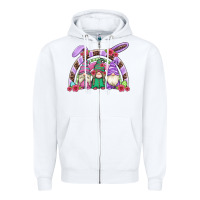 White easter gnomes rainbow Zipper Hoodie - Artiststas