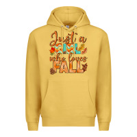 Antique Gold just a girl who loves fall Premium Hoodie - BundleAndBundleShop