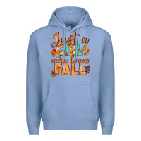 Colony Blue just a girl who loves fall Premium Hoodie - BundleAndBundleShop