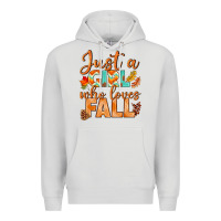 Dove Grey just a girl who loves fall Premium Hoodie - BundleAndBundleShop